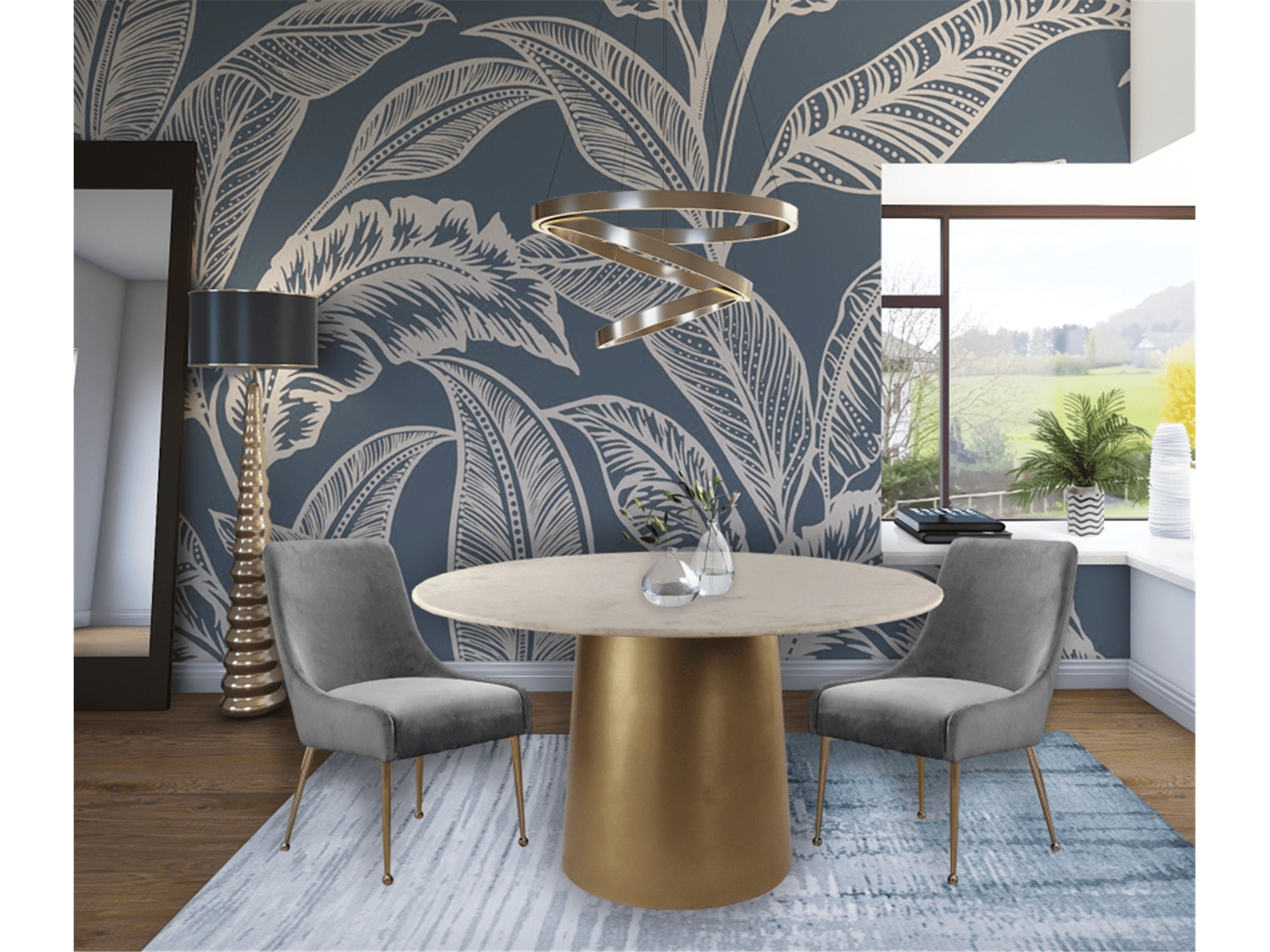 Lowery Velvet dining Chair - Euro Living Furniture