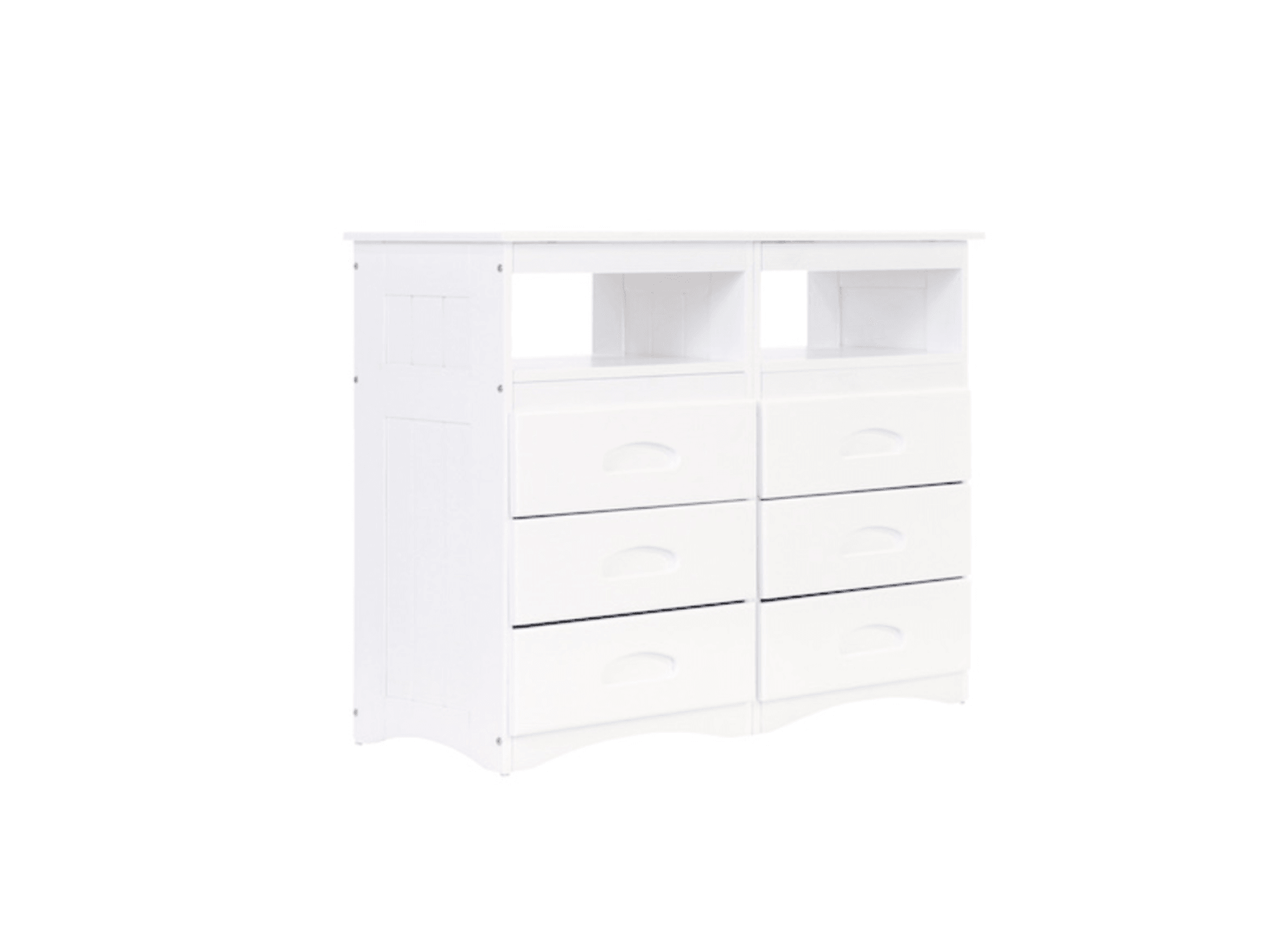 White 6 Drawer Entertainment Dresser - Euro Living Furniture