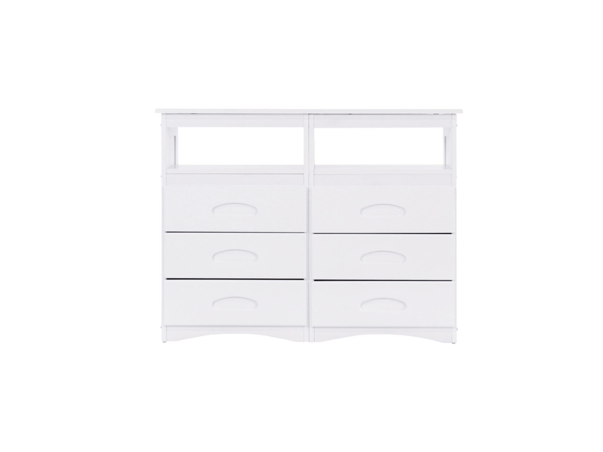 White 6 Drawer Entertainment Dresser - Euro Living Furniture