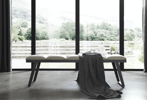 Nathan Bench in Dark Gray - Euro Living Furniture