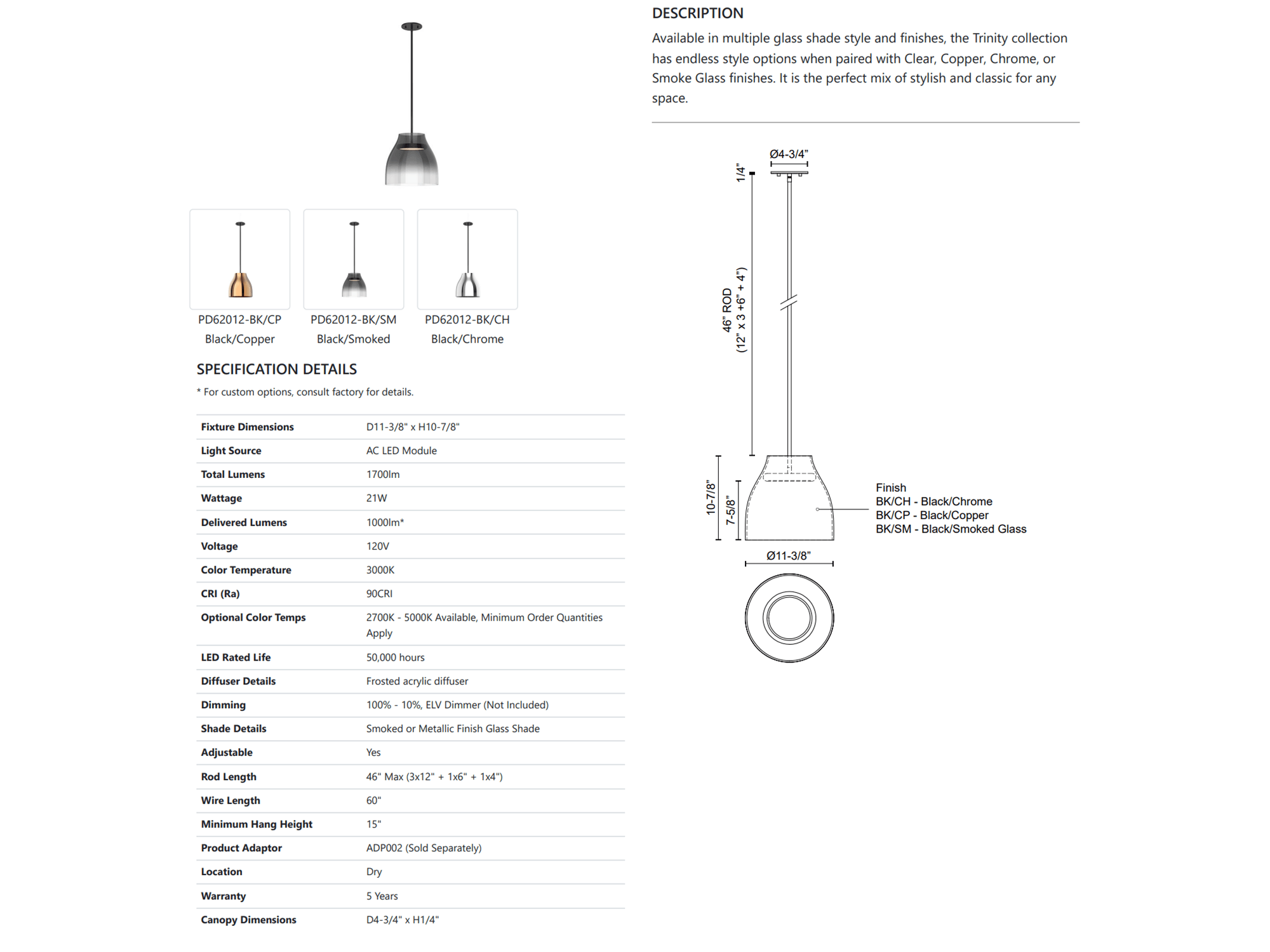 Dolby Pendant Smoked - Euro Living Furniture