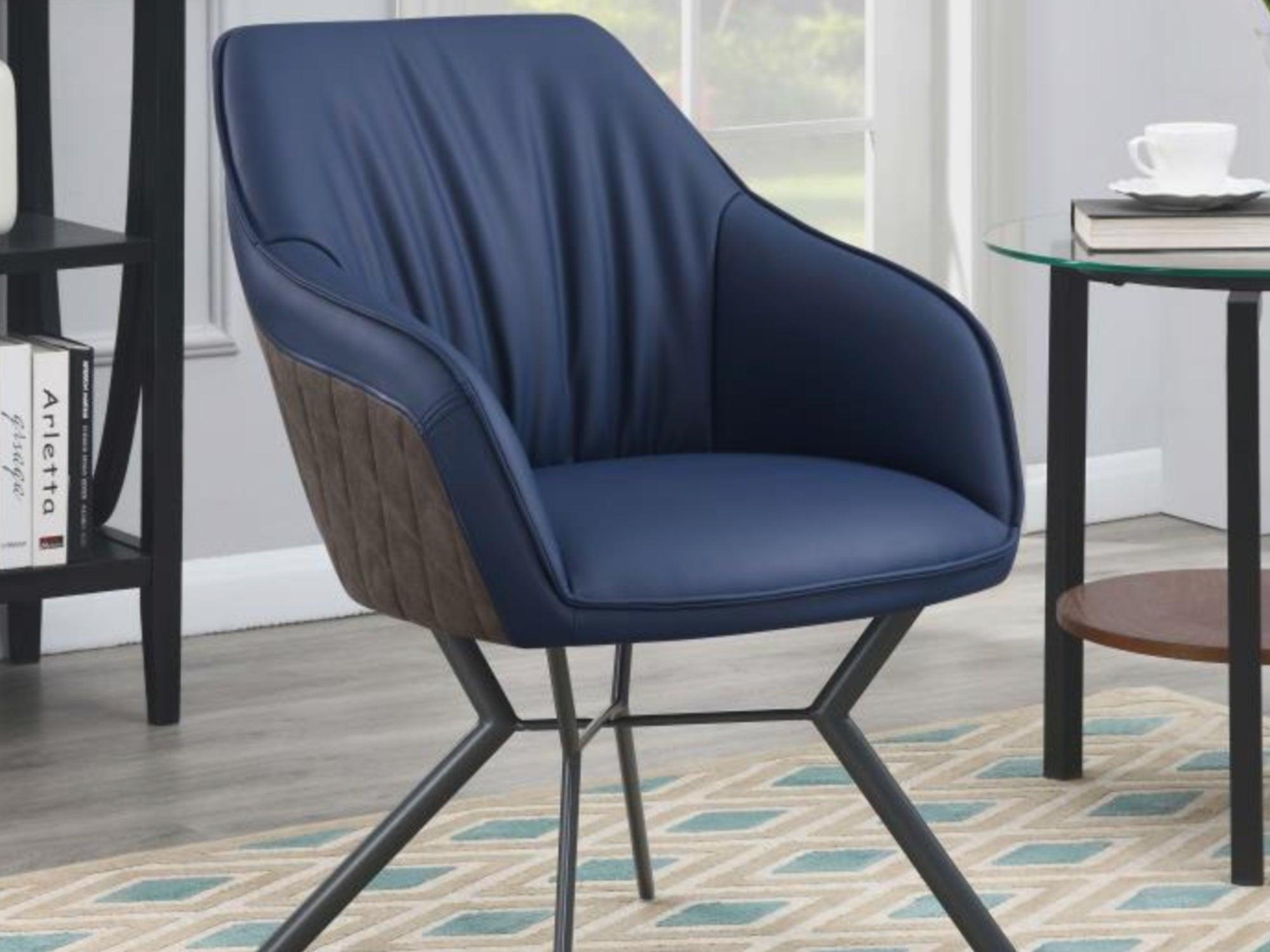Ameri Dining Chair (Set of 2) Blue and Taupe - Euro Living Furniture