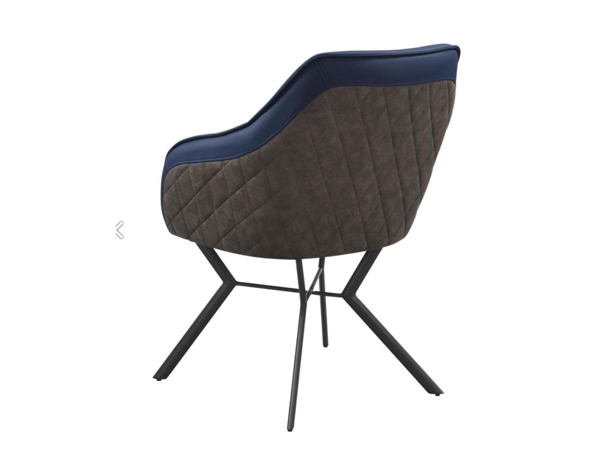 Ameri Dining Chair (Set of 2) Blue and Taupe - Euro Living Furniture