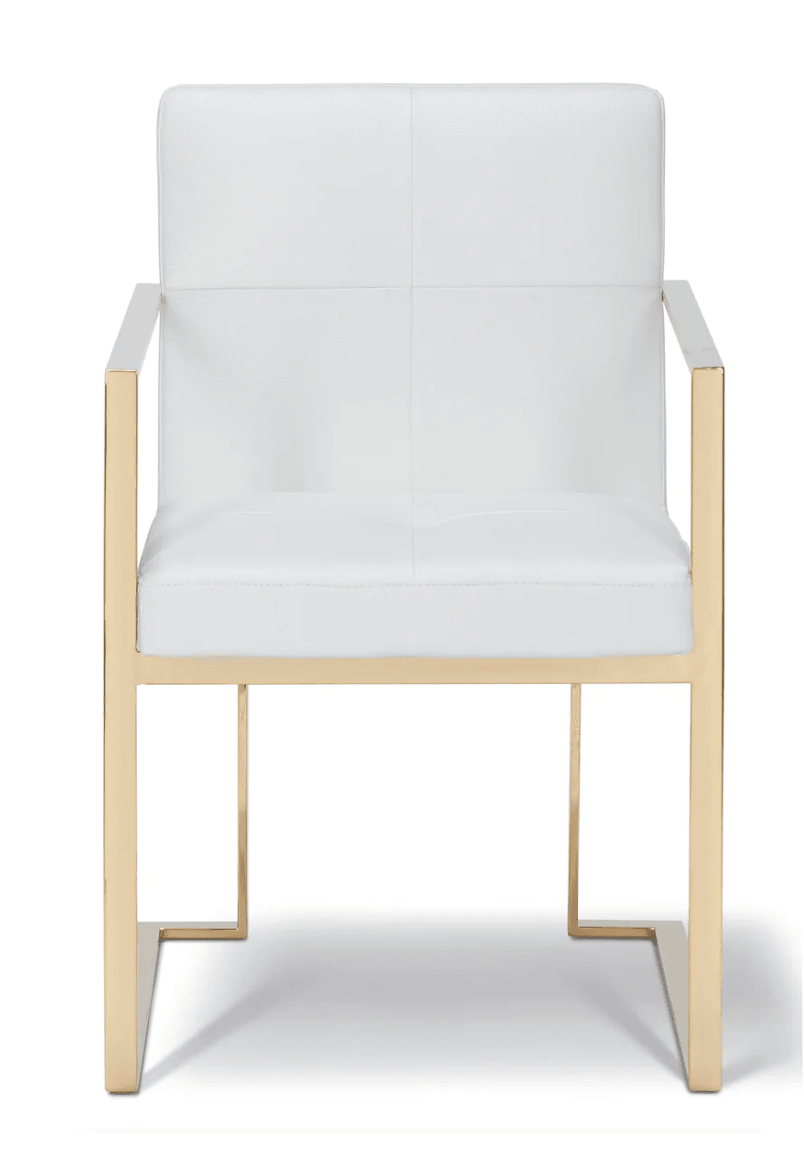 Nilly Arm Chair White/Gold Frame - Euro Living Furniture