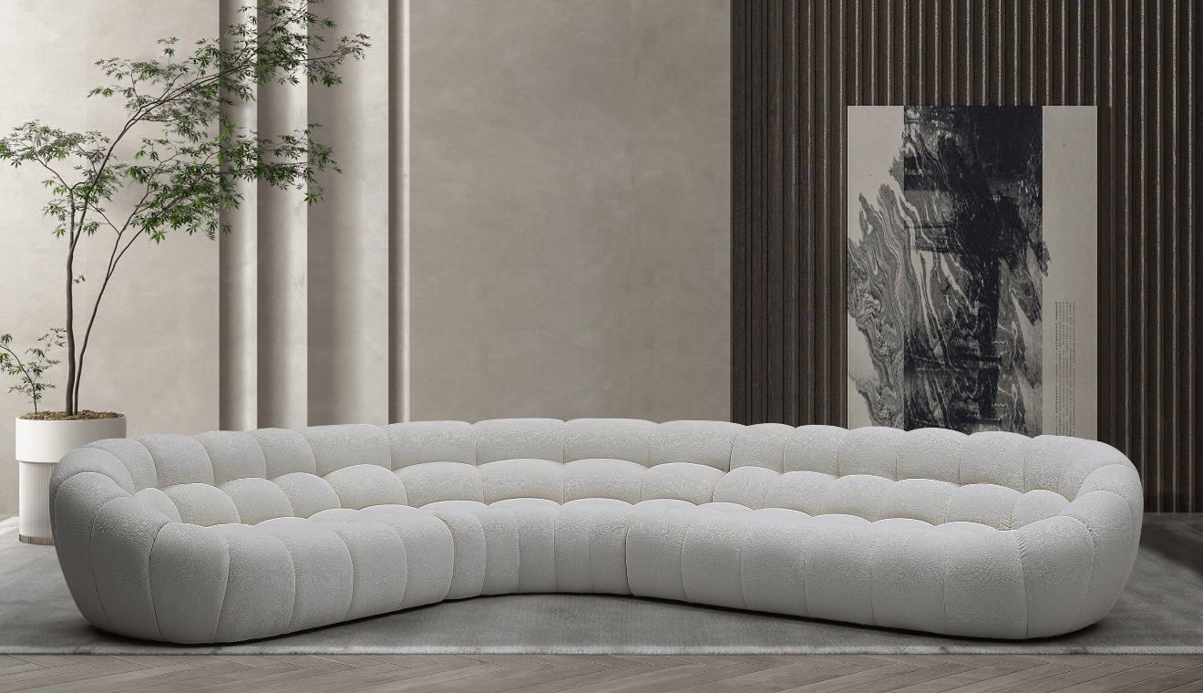 Luzmina Sectional Fabric 204in - Euro Living Furniture