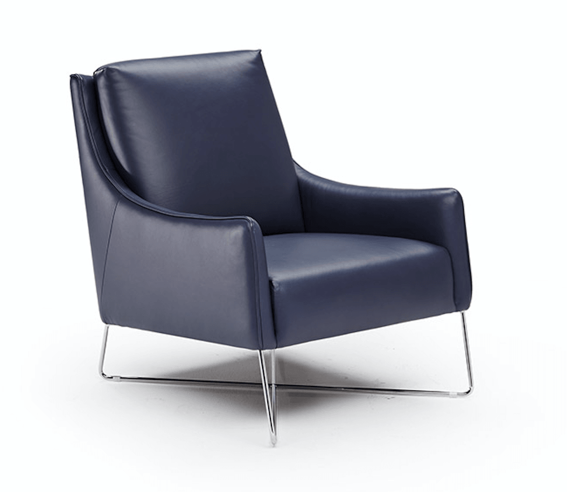 ROMINA Chair by NATUZZI - Navy Leather - Euro Living Furniture