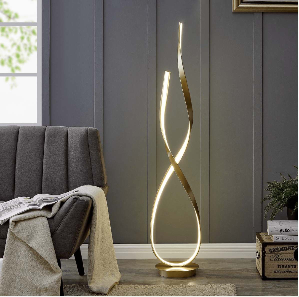 001 LED Floor Lamp - GOLD - Euro Living Furniture