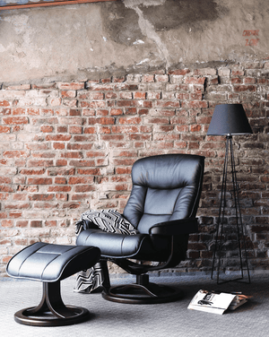 Bergen R Leather Reclining Chair in Cappuccino - Euro Living Furniture