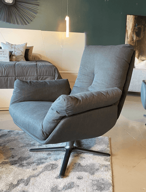 Michael accent swivel chair in grey microsuede - Euro Living Furniture