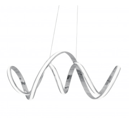 Onix Swirl Pendant, Chrome - Euro Living Furniture