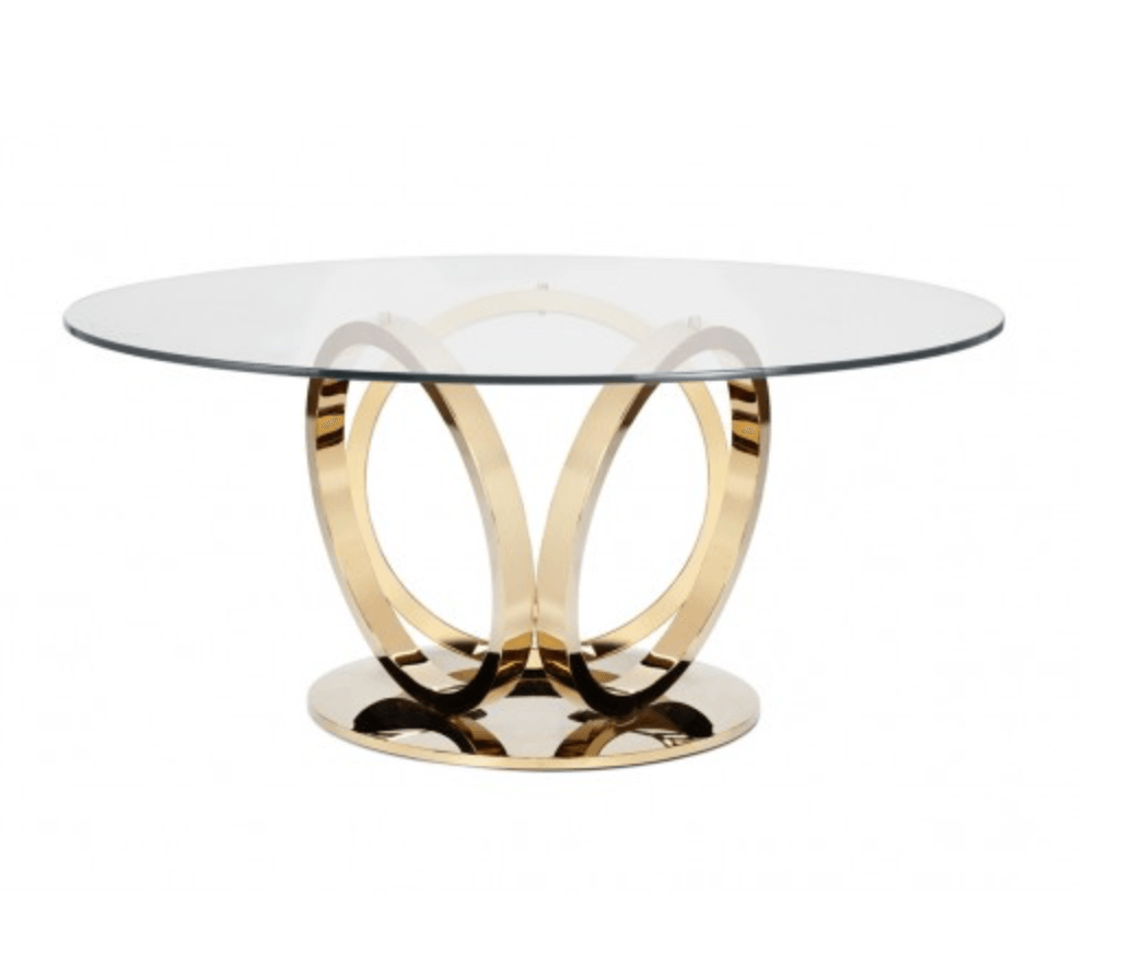 GIO 60" DINING TABLE - GOLD - Euro Living Furniture
