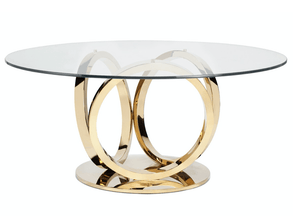 GIO 60" DINING TABLE - GOLD - Euro Living Furniture