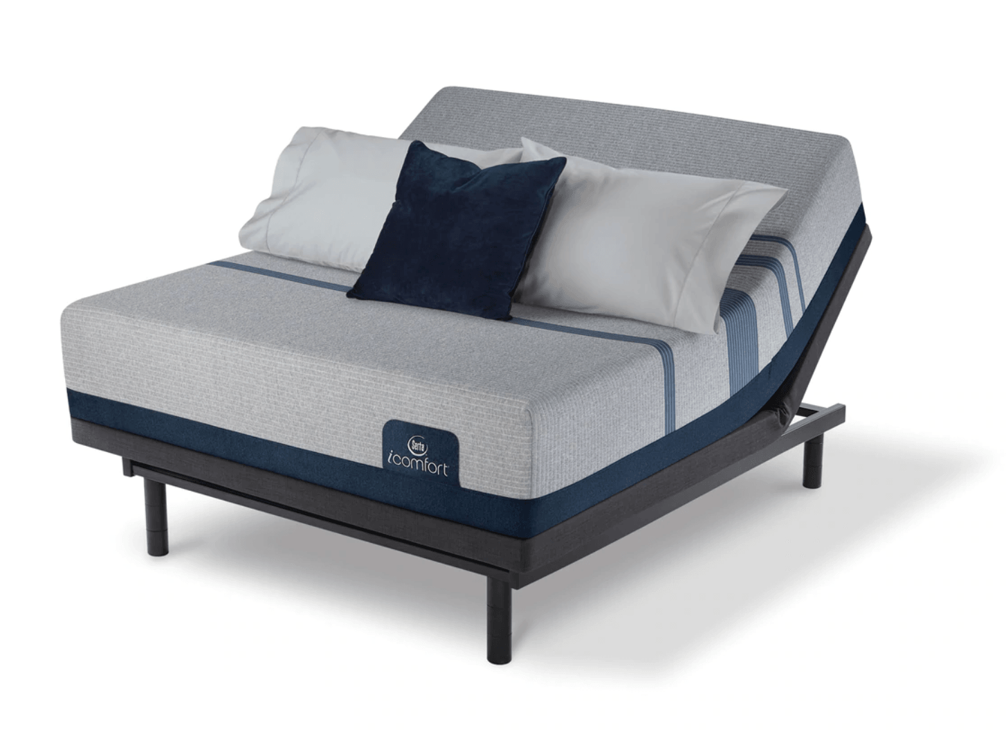 Queen iComfort Plush | Blue Max 1000 with Motion Essential Adjustable Foundation - Euro Living Furniture