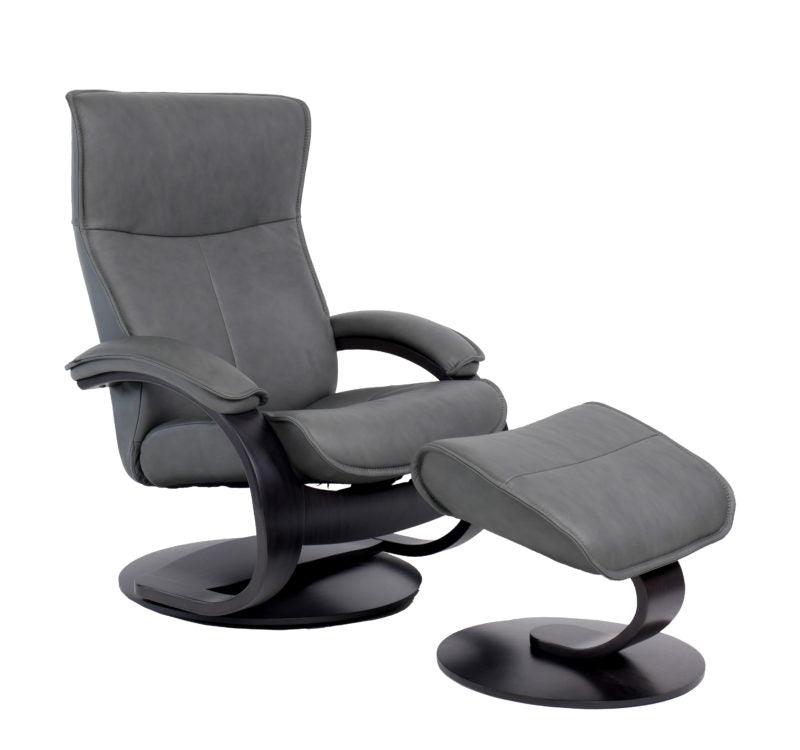 Senator C Leather Reclining Chair in Grey - Euro Living Furniture
