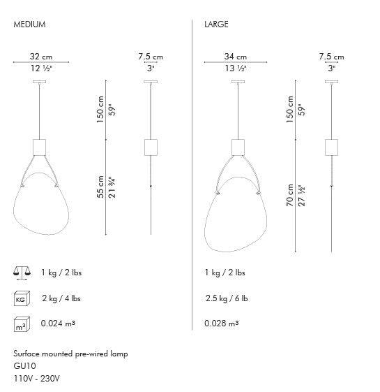 SHIREEN HANGING LAMP, MEDIUM - Euro Living Furniture