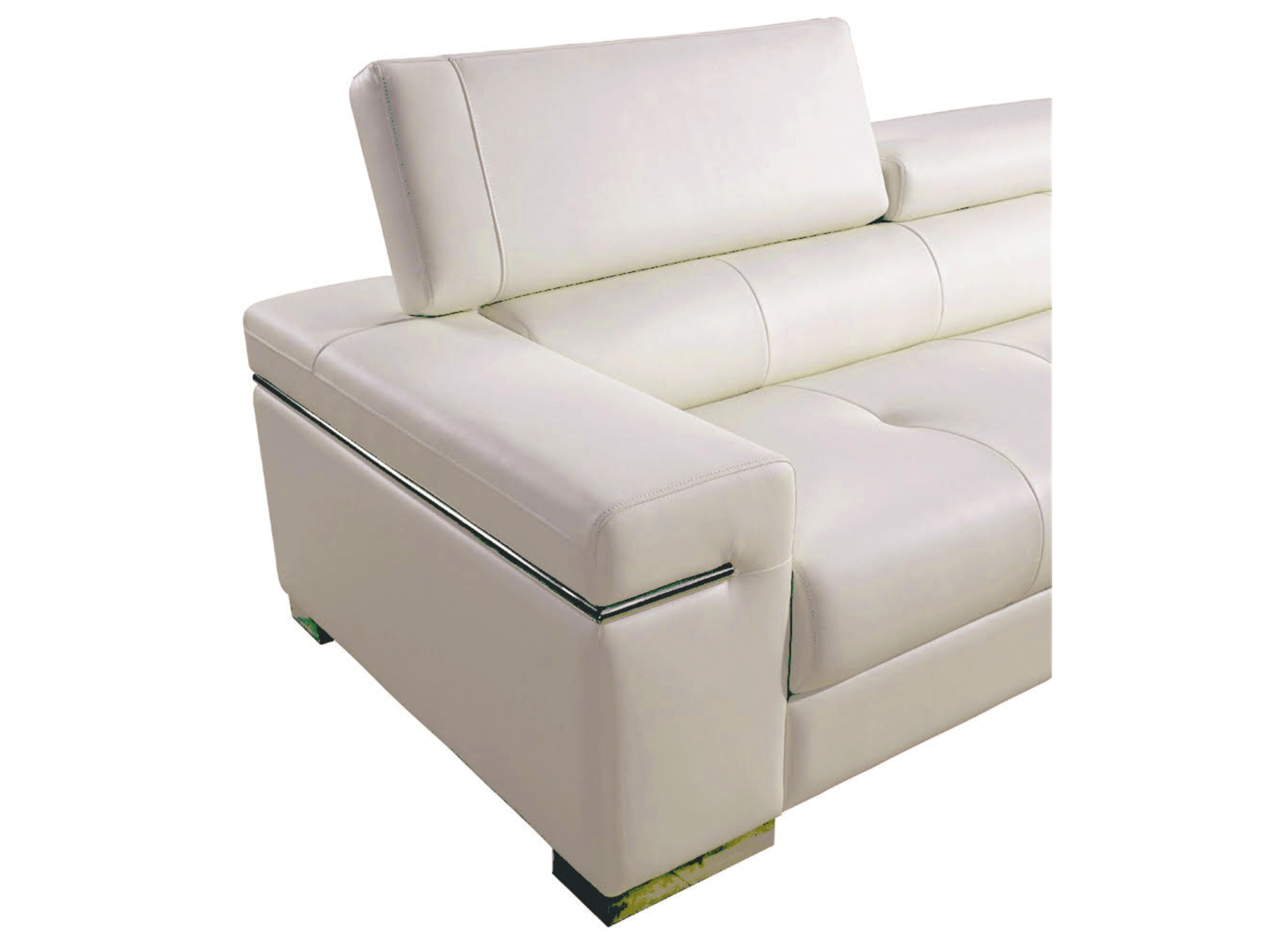 Downtown Leather Sofa In White - Euro Living Furniture
