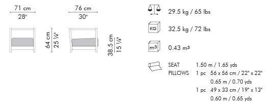 SUZY WONG LOVESEAT LOW BACK - Euro Living Furniture