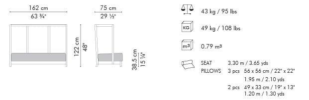 SUZY WONG LOVESEAT HIGH BACK - Euro Living Furniture