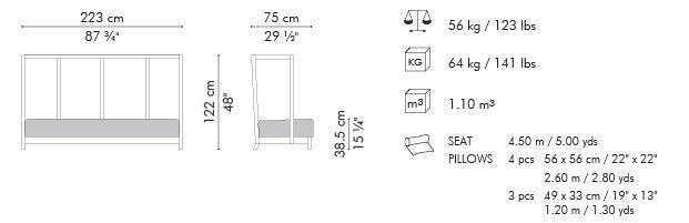 SUZY WONG SOFA HIGH BACK - Euro Living Furniture