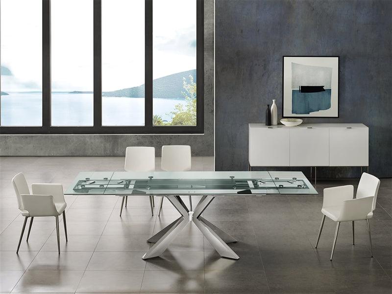 Igor extendable motorized dining table in clear glass - Euro Living Furniture
