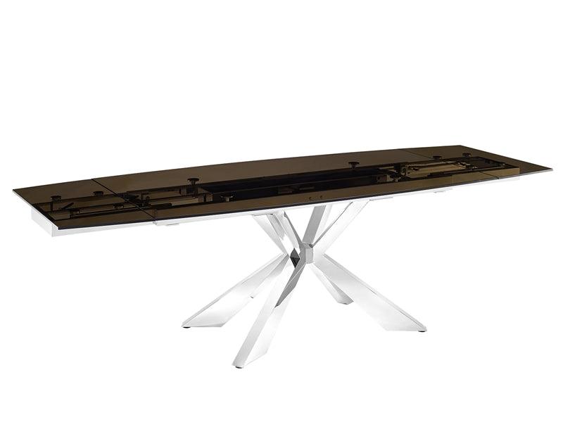 Igor extendable motorized dining table in smoked glass - Euro Living Furniture