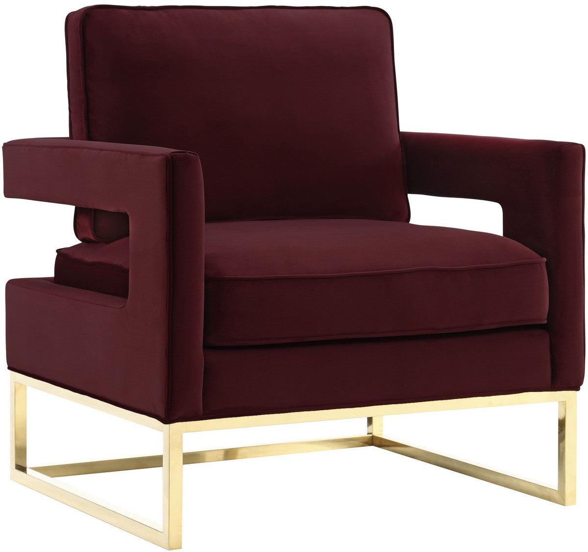 Annabelle Maroon Velvet Chair - Euro Living Furniture