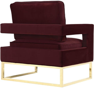 Annabelle Maroon Velvet Chair - Euro Living Furniture