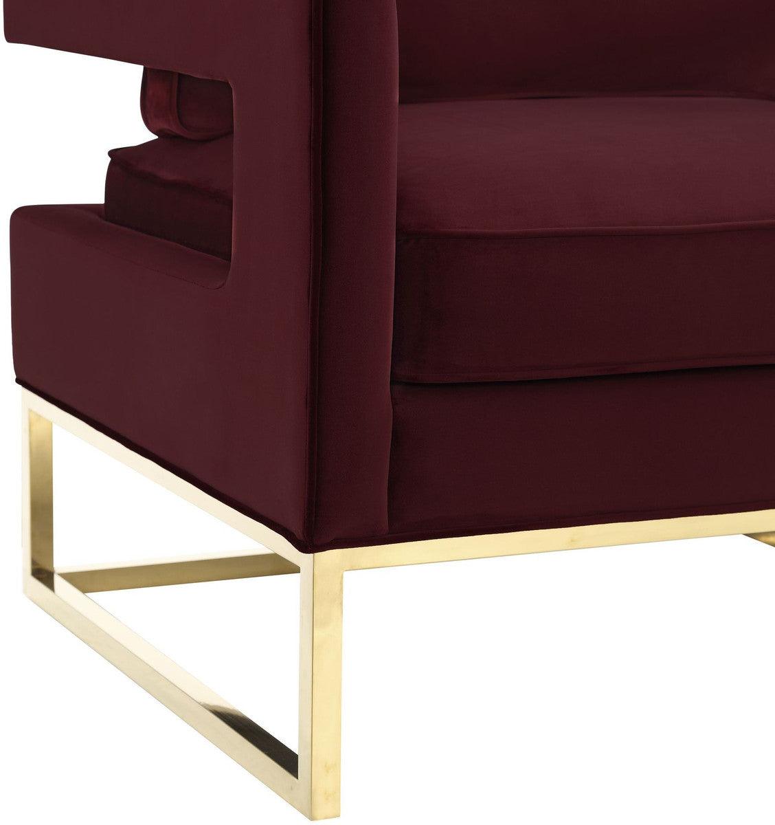 Annabelle Maroon Velvet Chair - Euro Living Furniture