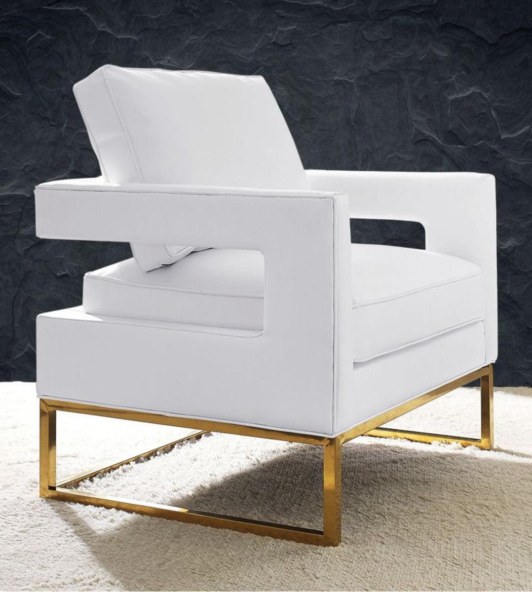 Annabelle White Leather Chair - Euro Living Furniture