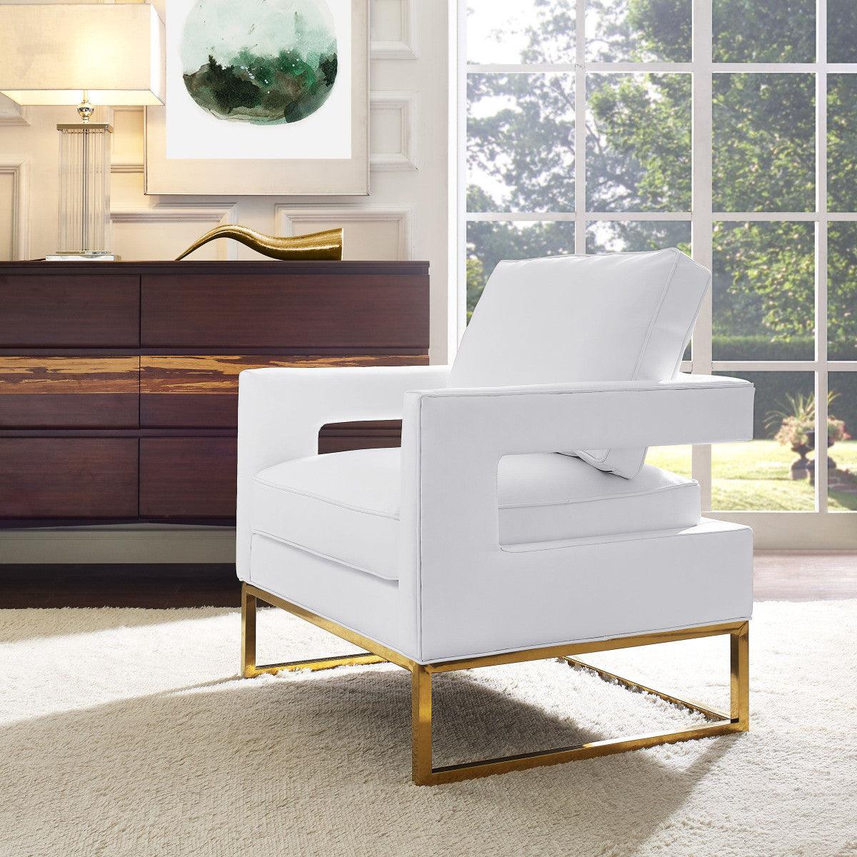Annabelle White Leather Chair - Euro Living Furniture
