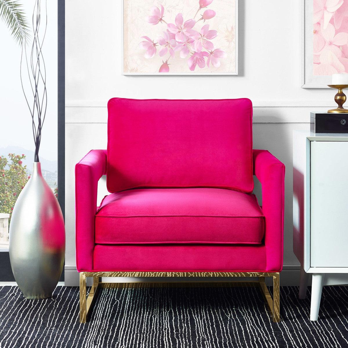 Annabelle Pink Velvet Chair - Euro Living Furniture