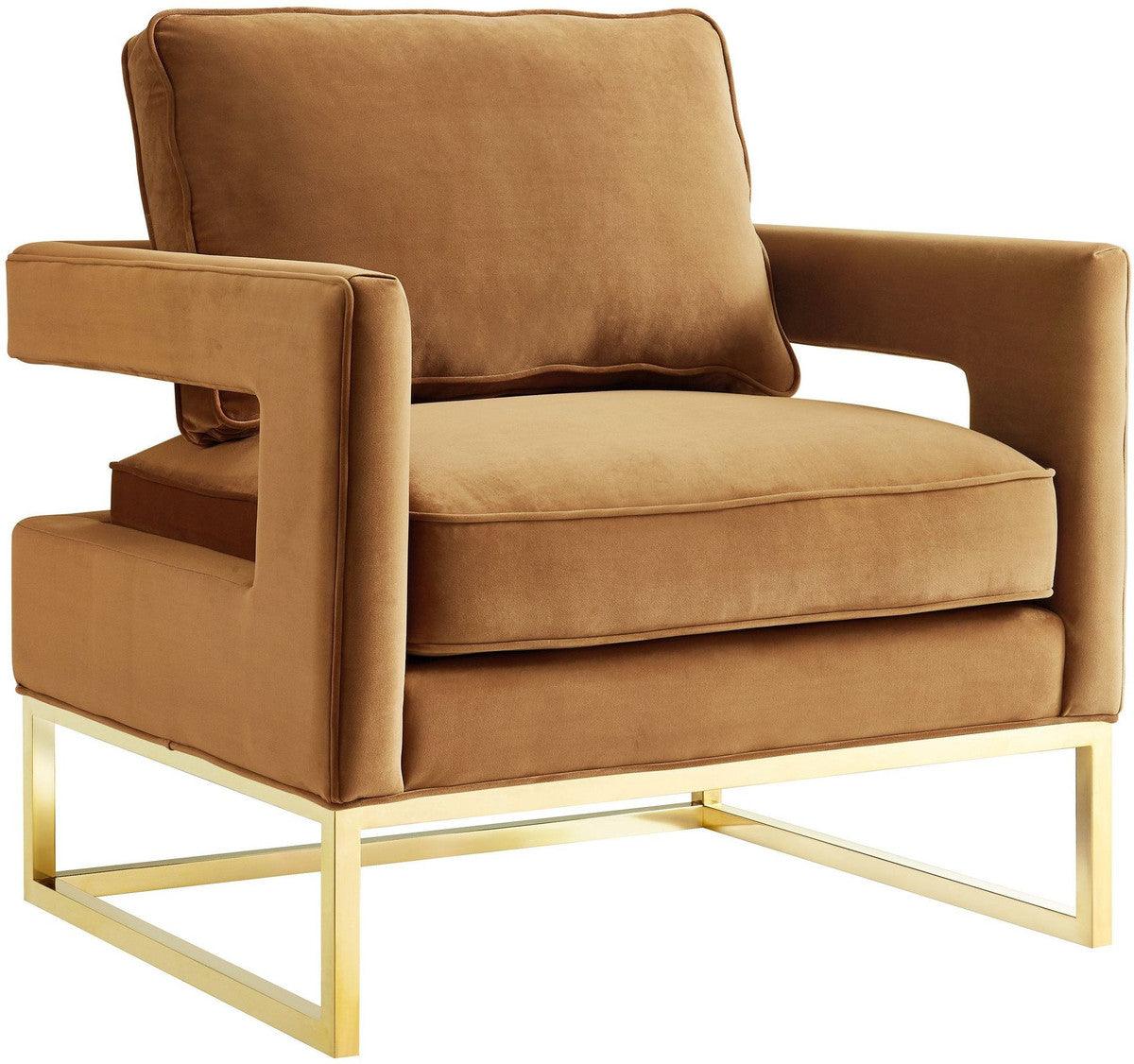 Annabelle Cognac Velvet Chair - Euro Living Furniture