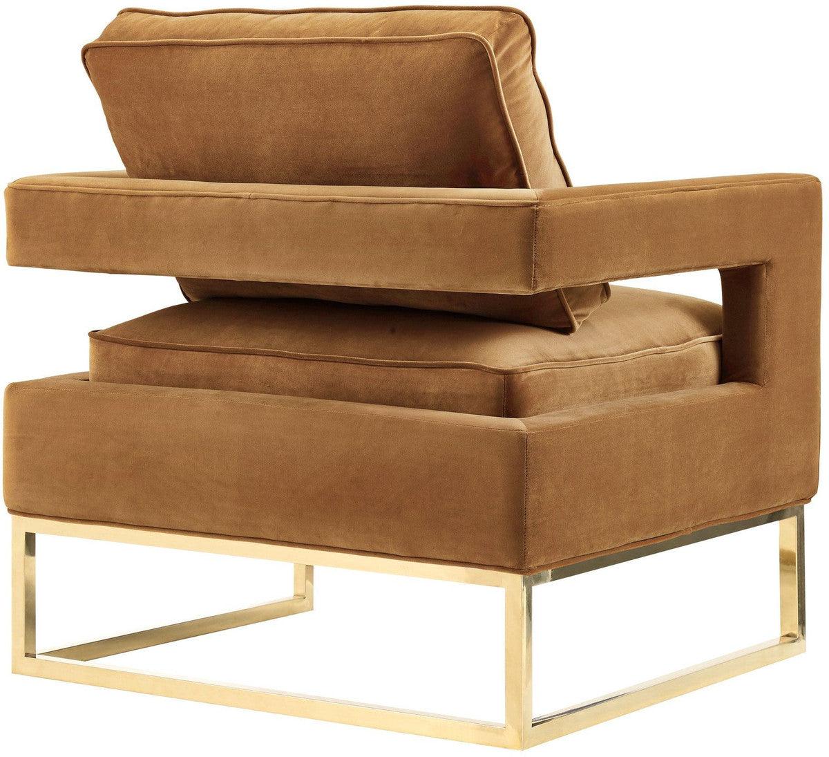 Annabelle Cognac Velvet Chair - Euro Living Furniture