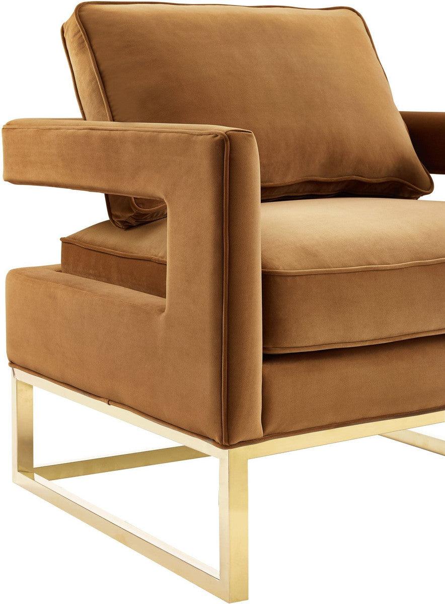 Annabelle Cognac Velvet Chair - Euro Living Furniture