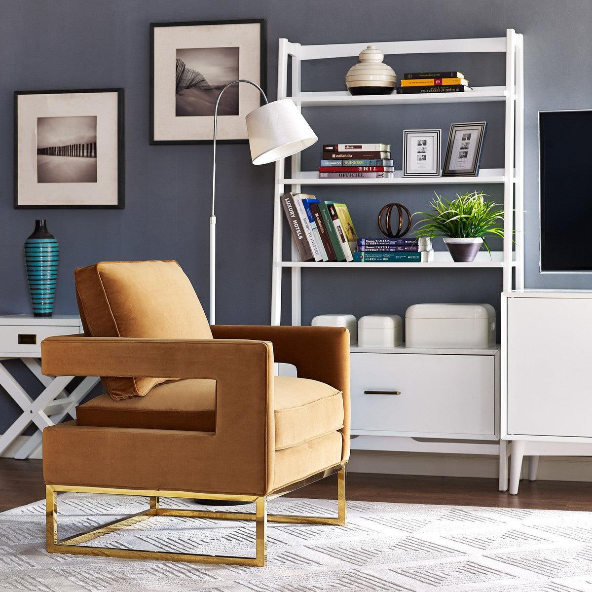 Annabelle Cognac Velvet Chair - Euro Living Furniture