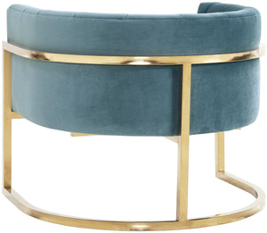 Magna Sea Blue Chair with Gold Base - Euro Living Furniture