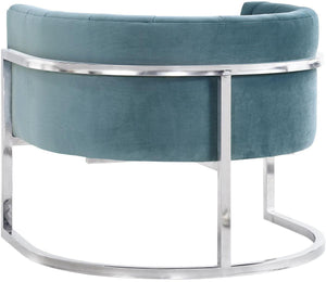 Magna Sea Blue Chair With Silver Base - Euro Living Furniture