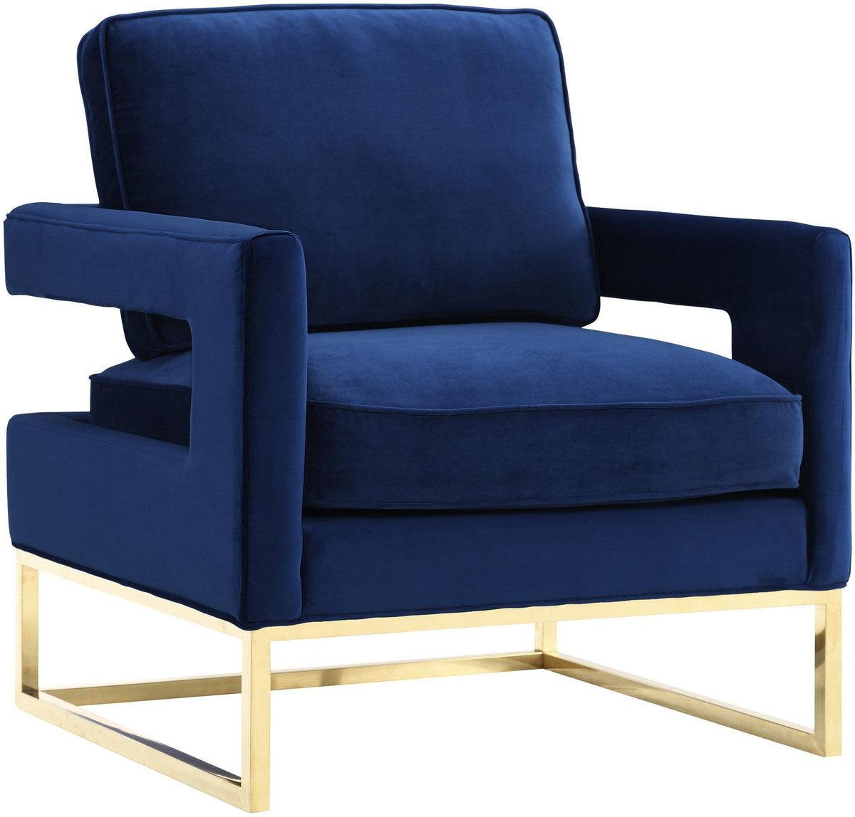 Annabelle Navy Velvet Chair - Euro Living Furniture