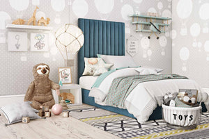 Astana Sea Blue Bed in Twin - Euro Living Furniture