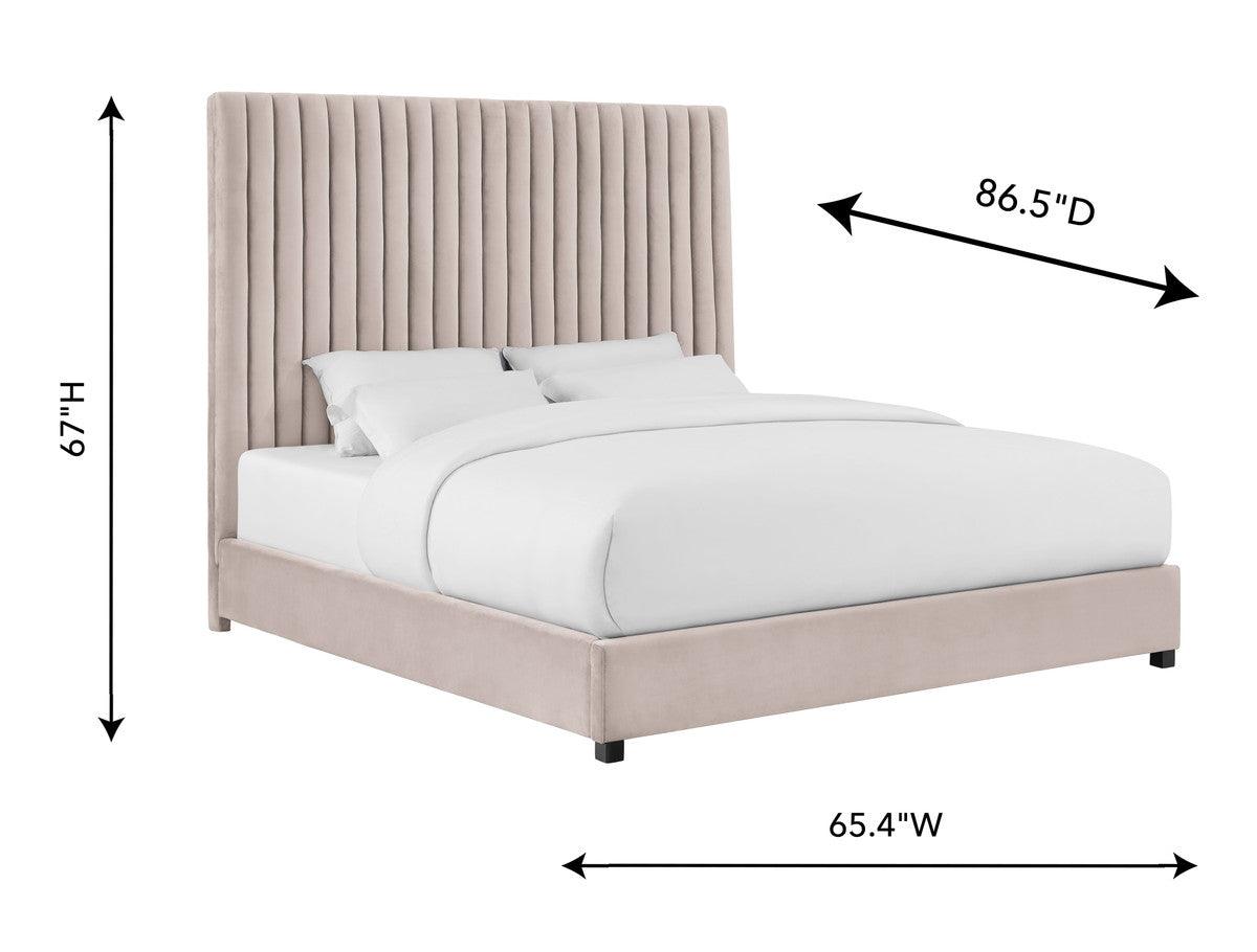 Astana Blush Velvet Bed - Euro Living Furniture