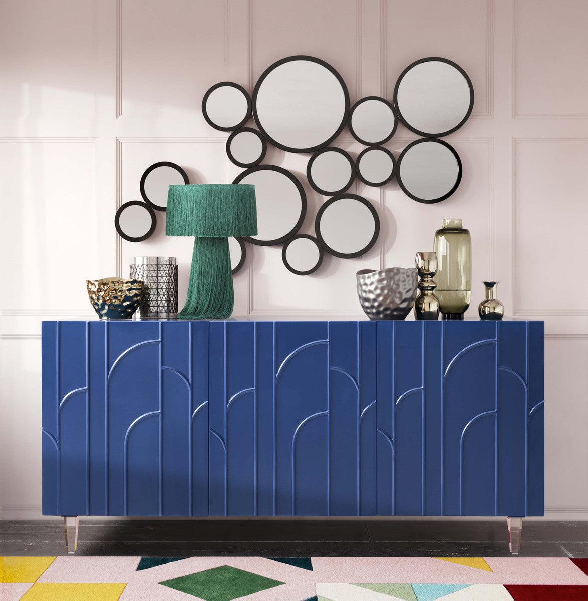 Demi Blue Lacquer Buffet - Euro Living Furniture