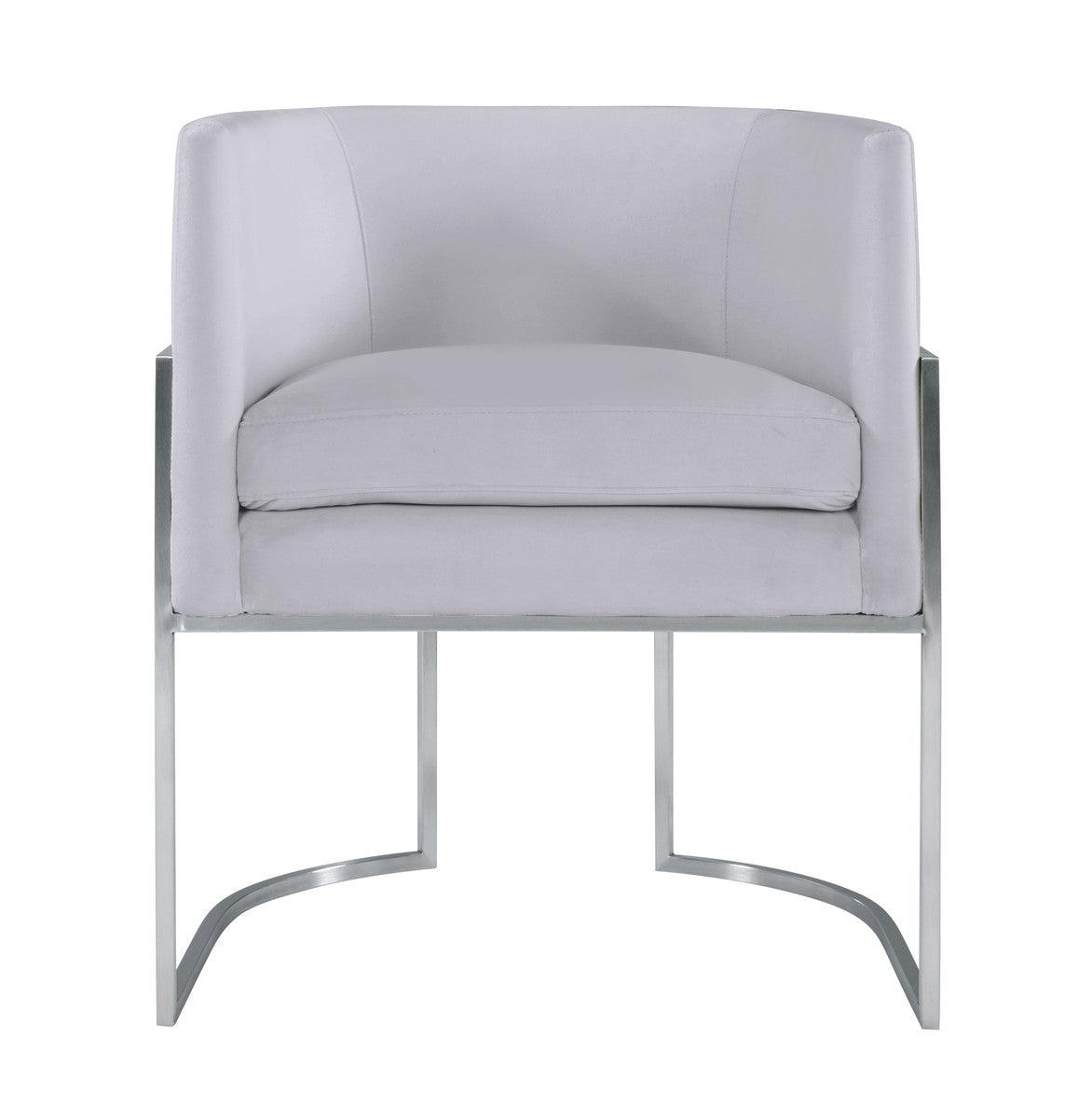 Geraldine Grey Velvet Dining Chair - Euro Living Furniture