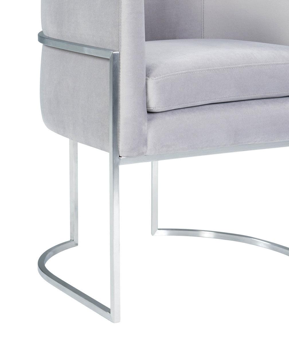 Geraldine Grey Velvet Dining Chair - Euro Living Furniture