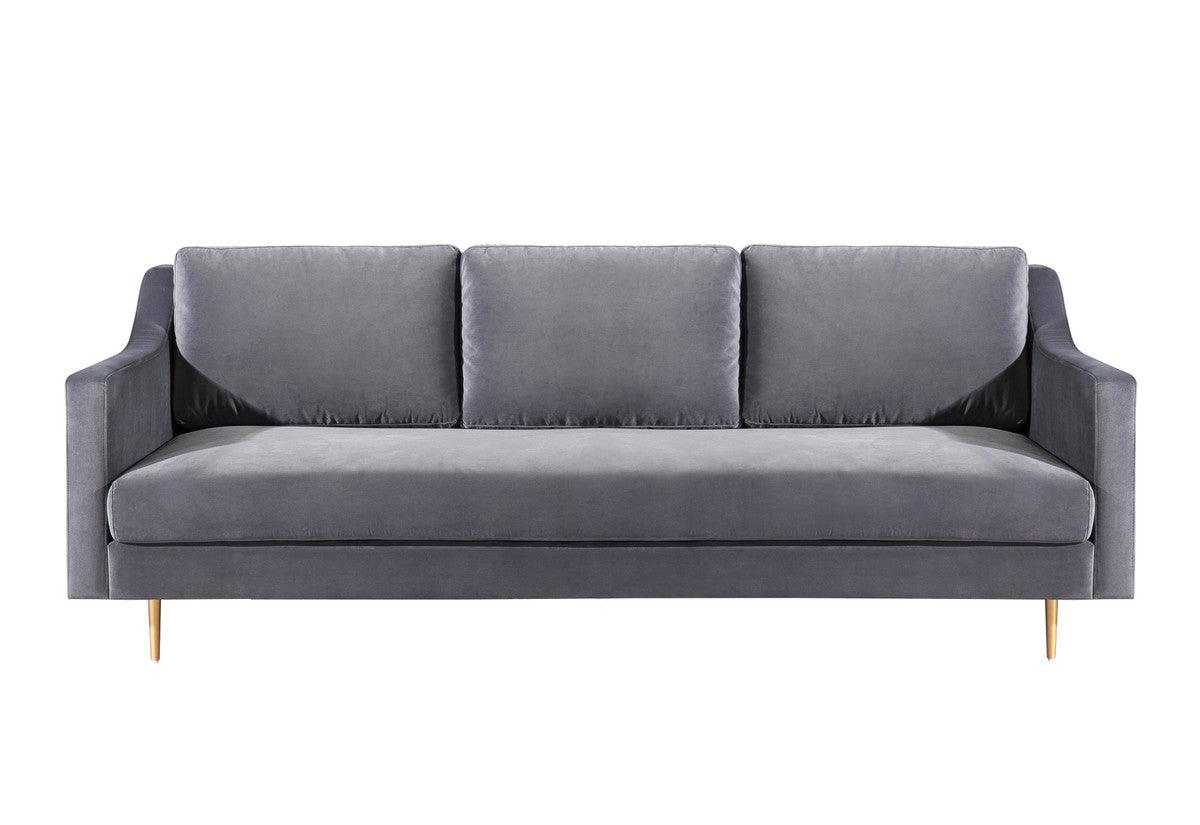 Misha Grey Velvet Sofa - Euro Living Furniture