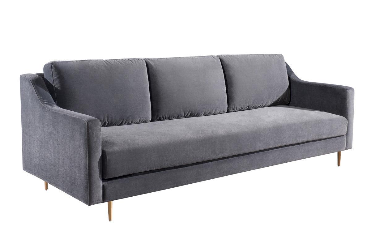 Misha Grey Velvet Sofa - Euro Living Furniture