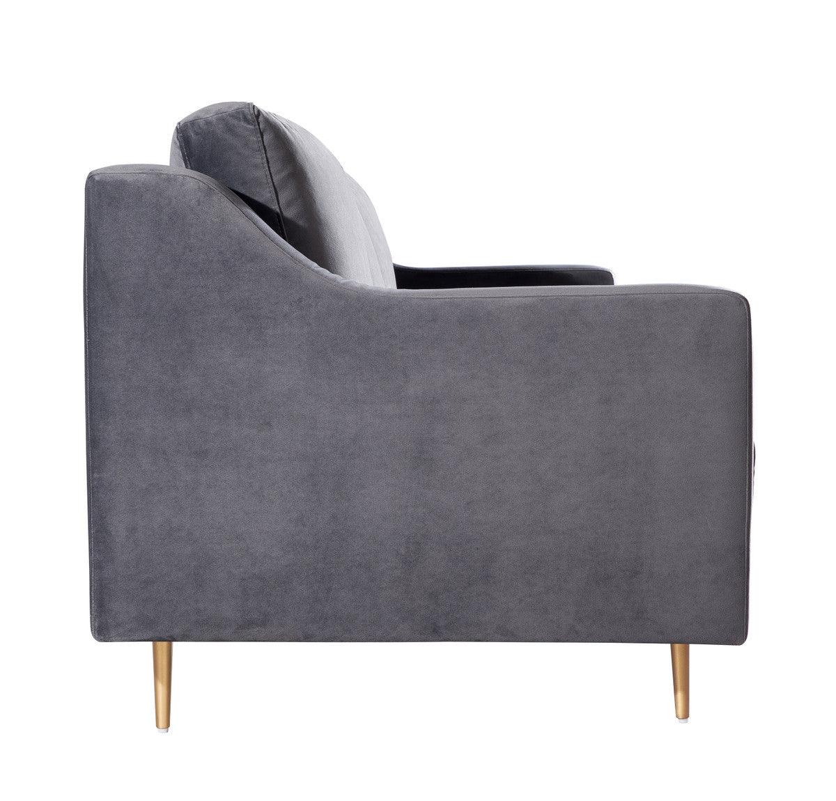 Misha Grey Velvet Sofa - Euro Living Furniture