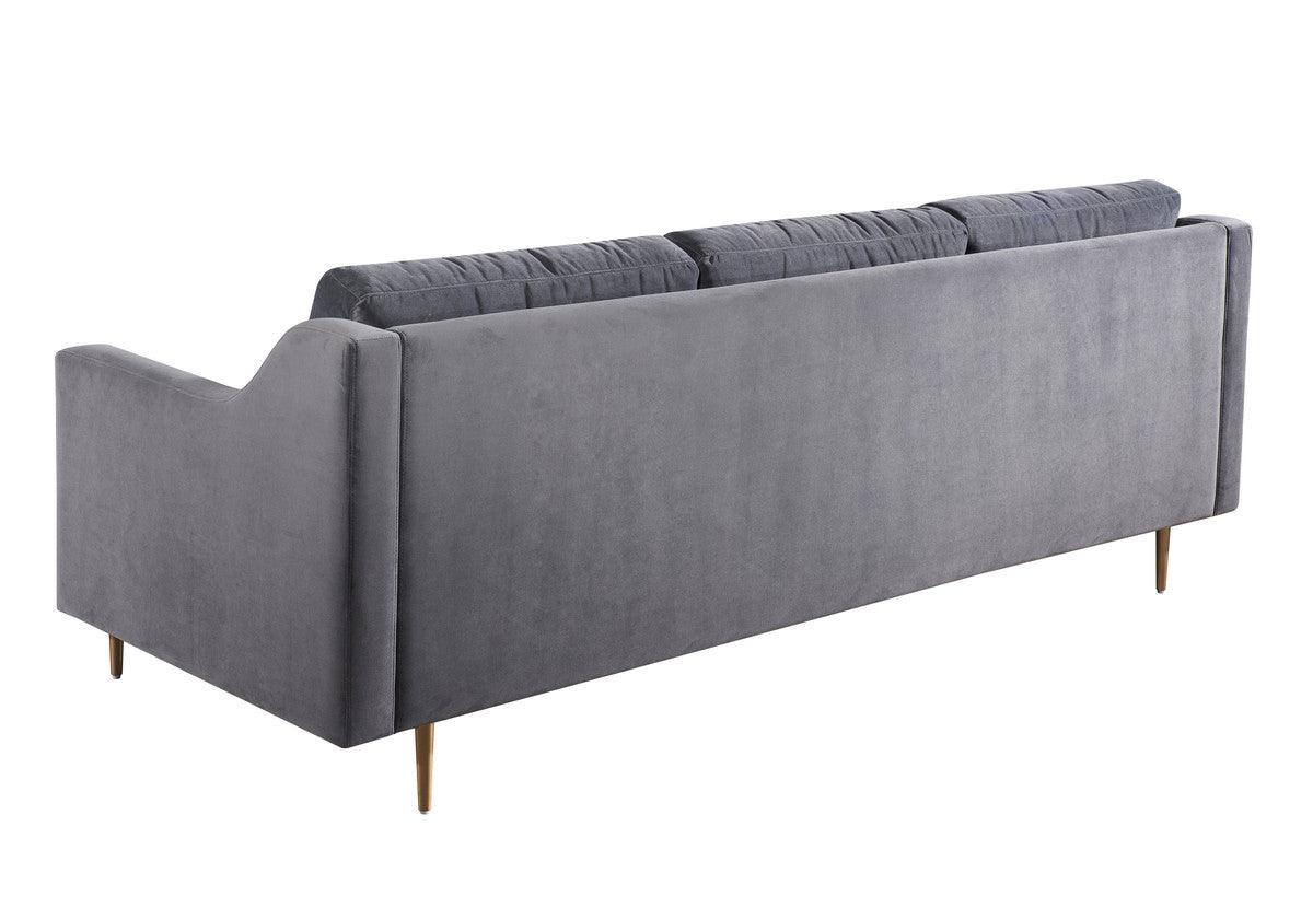 Misha Grey Velvet Sofa - Euro Living Furniture