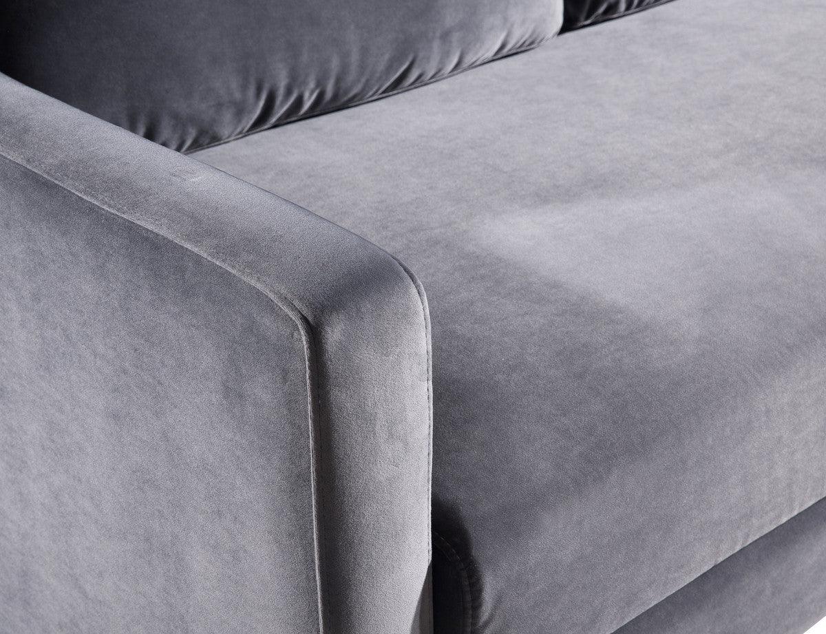 Misha Grey Velvet Sofa - Euro Living Furniture
