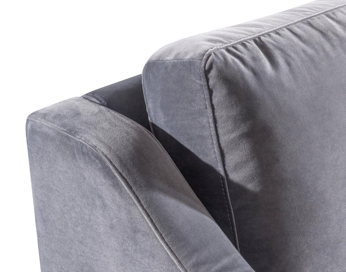 Misha Grey Velvet Sofa - Euro Living Furniture