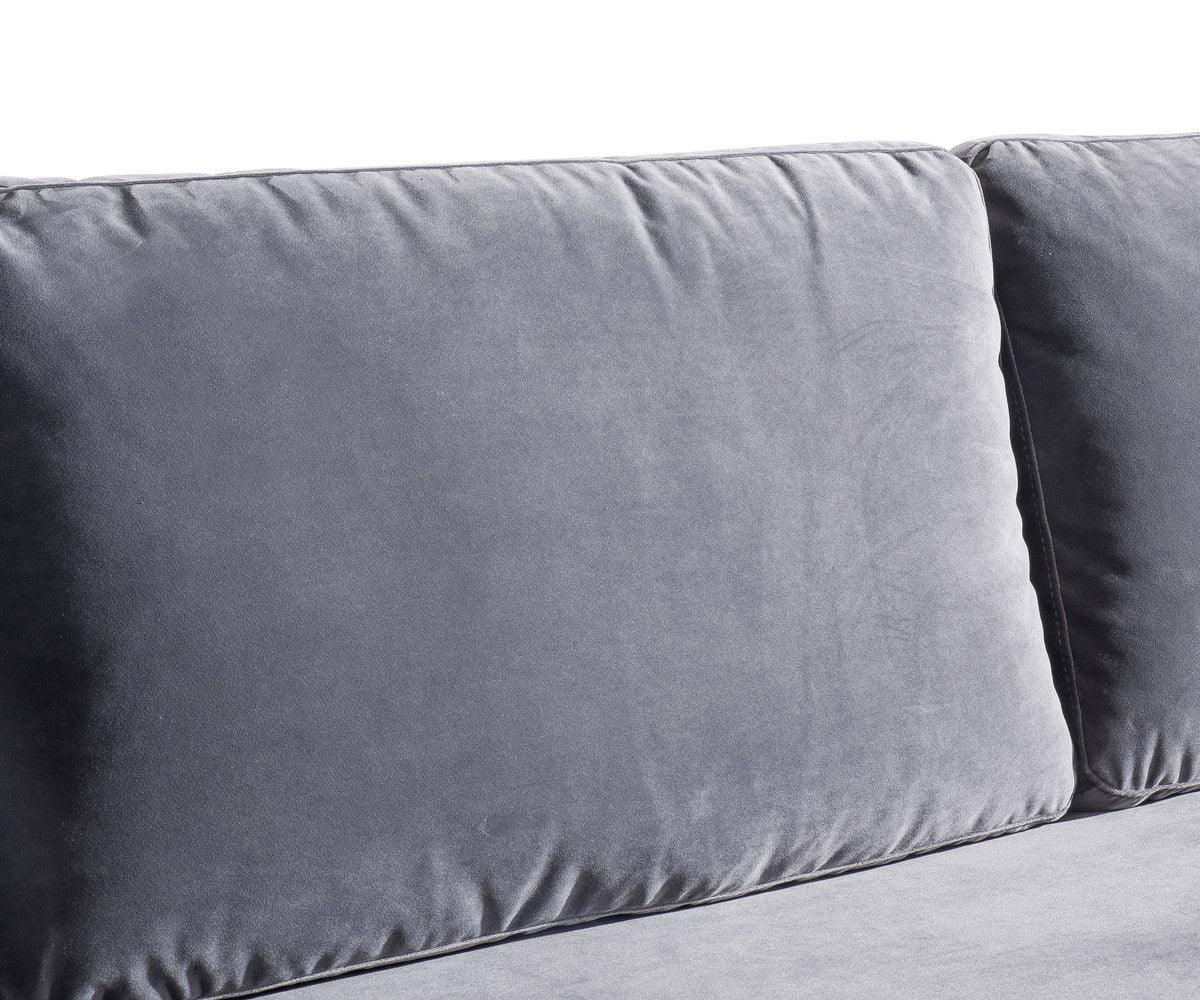 Misha Grey Velvet Sofa - Euro Living Furniture
